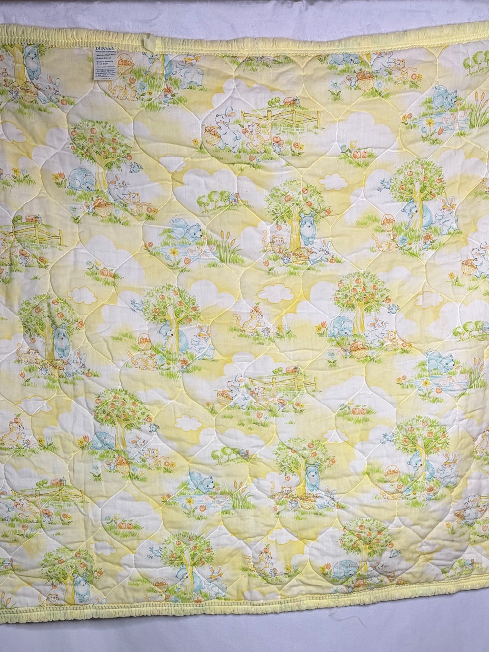 Baby Blanket Quilt Vintage Chix By Dundee Country Sunshine  Made In USA 1978